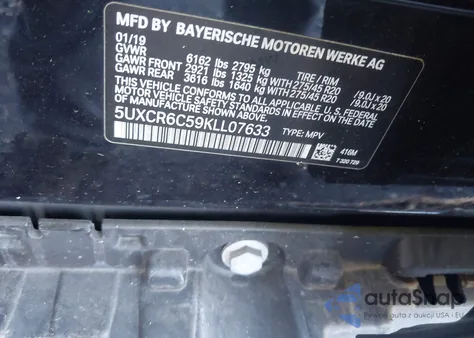 2019 BMW X5 xDrive40I from USA, damaged, VIN 5UXCR6C59KLL07633